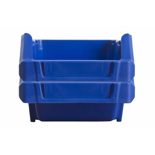 Sichtlagerkasten mit Grifföffnung, stapelbar, nestbar, 195x125x100mm