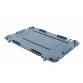 Kunststoffdeckel für Eurobox, grau, 2 Scharniere, 300x200x16mm