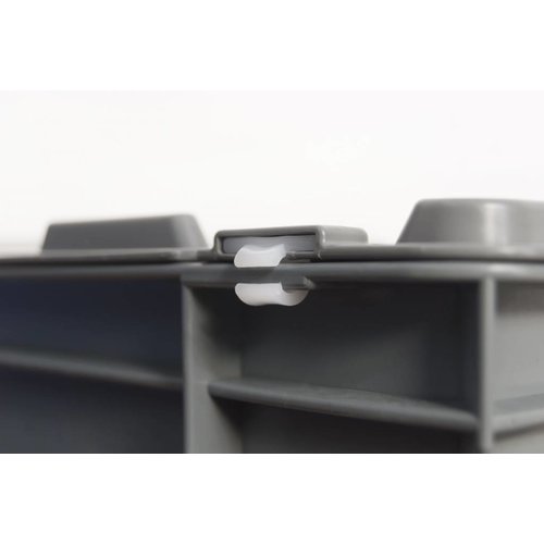 Kunststoffdeckel für Eurobox, 2 Scharniere, 400x300x19mm