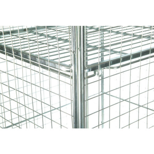 Rollcontainer 4-seitig, Metallboden, 1 Regalboden, 860x737x1676mm