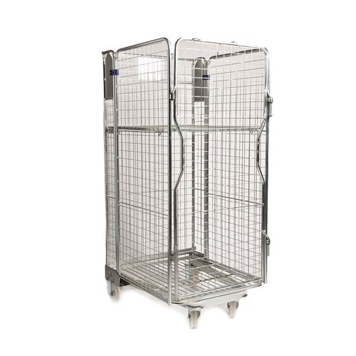 Rollcontainer 4-seitig, Metallboden, 1 Regalboden, 860x737x1676mm