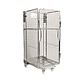 Rollcontainer 4-seitig, Metallboden, 1 Regalboden, 860x737x1676mm