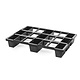 Kunststoffpalette, 9 Füße, offenes Deck ohne Rand, nestbar, 800x600x120mm