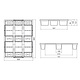 Kunststoffpalette, 9 Füße, offenes Deck ohne Rand, nestbar, 800x600x120mm