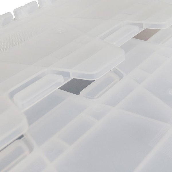 Kunststoffbehälter LEE mit Deckel, 70 l, 720 x 400 x 380, transparent, 4  Stück/Packung