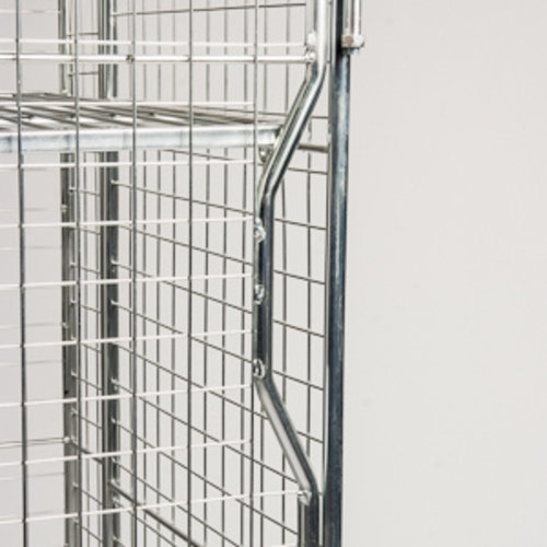 Rollcontainer 4-seitig, Metallboden, 1 Regalboden, 860x737x1676mm