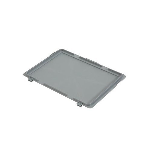 Kunststoffdeckel für Eurobox, grau, 2 Scharniere, 400x300x19mm