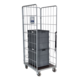 Rollcontainer 3-seitig gebraucht, Betonplex-Boden, 1 Spannband, 820x655x1900mm