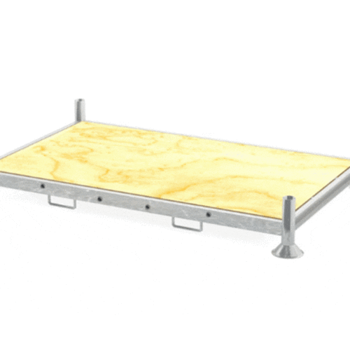 Rungenpalette, verzinkt, TÜV-zertifiziert, 2025x1180x310mm, ohne Rohre, mit Sperrholzplatte