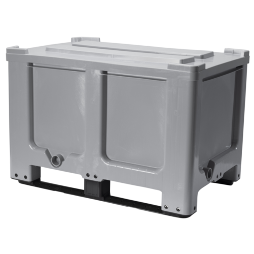 Palettenbox, 525 Liter, geschlossen, 2 Kufen, 1200x800x800mm