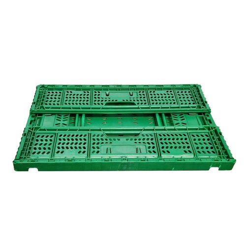 Gemüsekiste aus Kunststoff 600x397x180 mm - 36 L, faltbar, perforiert, gebraucht