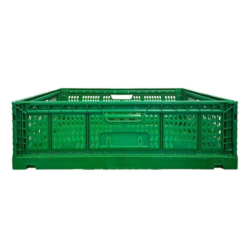 Gemüsekiste aus Kunststoff 600x397x180 mm - 36 L, faltbar, perforiert, gebraucht