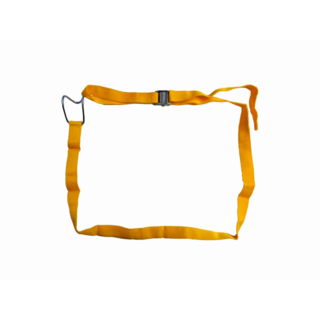 Spannband für Rollcontainer aus Textil mit Drahthaken und Klemmschloss, 1,3m, orange/gelb