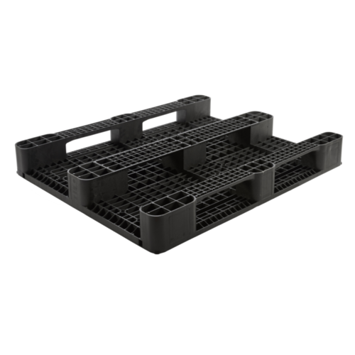 Kunststoffpalette 1200x1000x145mm, HDPE-PP, 3 Kufen, 1600 kg, ohne Rand