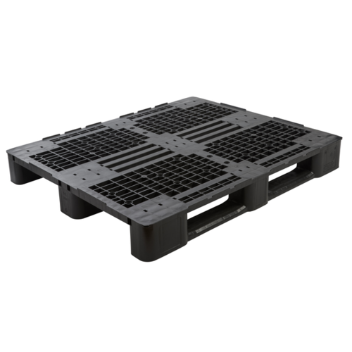 Kunststoffpalette 1200x1000x145mm, HDPE-PP, 3 Kufen, 1300 kg, mit Rand