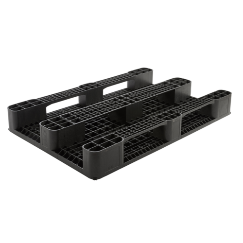 Kunststoffpalette 1200x800x145mm,  HDPE-PP, 3 Kufen, 1600 kg, ohne Rand