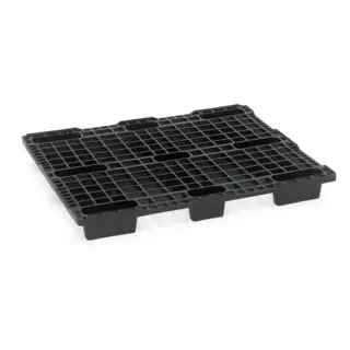 Kunststoffpalette 1200x1000x125mm, HDPE-PP, 9 Füße, 900 kg, mit Rand