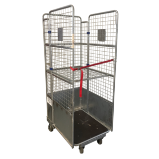 Rollcontainer 3-seitig, Holzboden, 1 Spannband, 870x680x1865mm, gebraucht