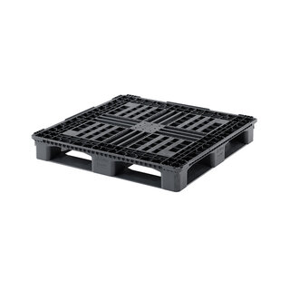 CP9 Chemiepalette, HDPE, offenes Deck mit Rand, 1140x1140x150mm