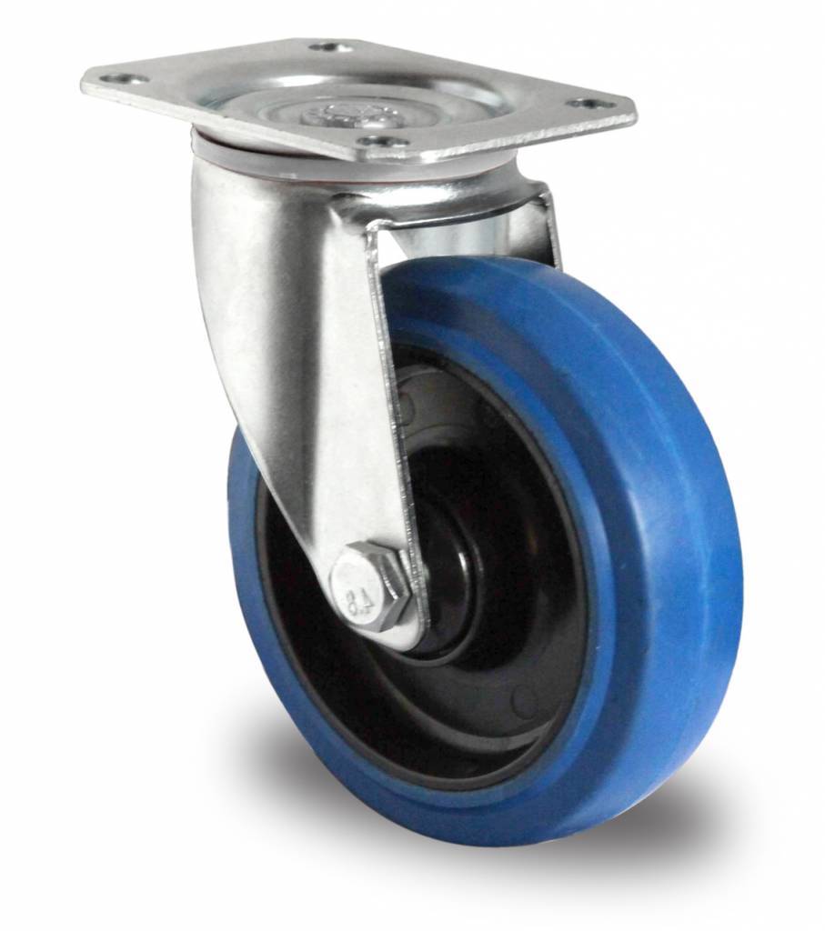 Rueda Giratoria De Goma 30 Mm Con Placa - Para Muebles, Estanterías, Cajas, Apta Todos Suelos