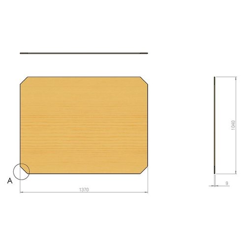 Placa multiplex 1370x1040x9mm - para rack móvil sencillo, usado
