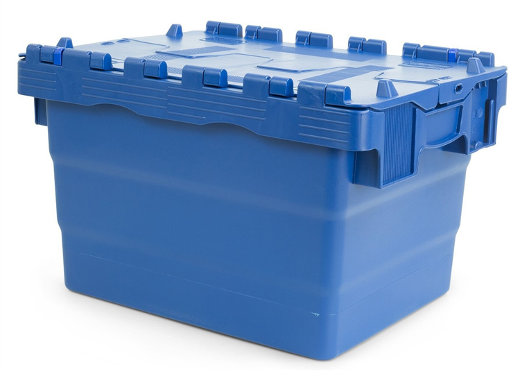 Caja de plástico encajable con tapa 400x300x250mm | Rotomshop