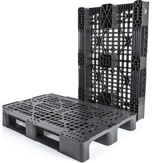 Palet 1200x800x150 mm - plástico, 3 patines, plataforma abierta, 1500 kg