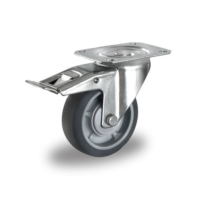 Carro Carga Pesada Casperi Juego De 4 Ruedas Giratorias Con Freno De 100mm - Soporte 700 Kg, Doble Rodamiento, Ideal Para Carros O Muebles Juego 4 Ruedas 700kg