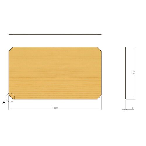 Panel de madera contrachapada 1850x1040x9 mm - para estantería de doble apilado