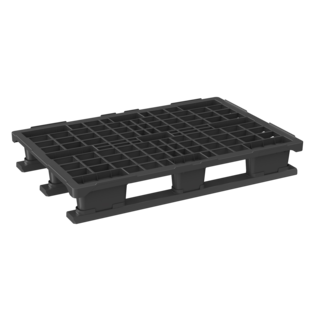 Palet 1200x800x187 mm - plástico, plataforma abierta, 3 patines, 1100 kg