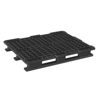 Palet 1200x1000x155 mm - plástico, plataforma abierta, 3 patines, 900 kg