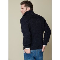 FISHERMAN TOGGLE BUTTON COLLAR SWEATER NAVY