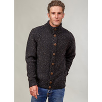 FISHERMAN OUT OF IRELAND HIGH NECK BUTTONED CARDIGAN GREYSTONE