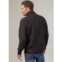 FISHERMAN OUT OF IRELAND HIGH NECK BUTTONED CARDIGAN GREYSTONE