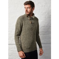 FISHERMAN TOGGLE BUTTON COLLAR SWEATER GREENERY