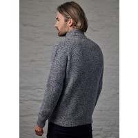 FISHERMAN  SHAWL COLLAR SWEATER PEBBLE