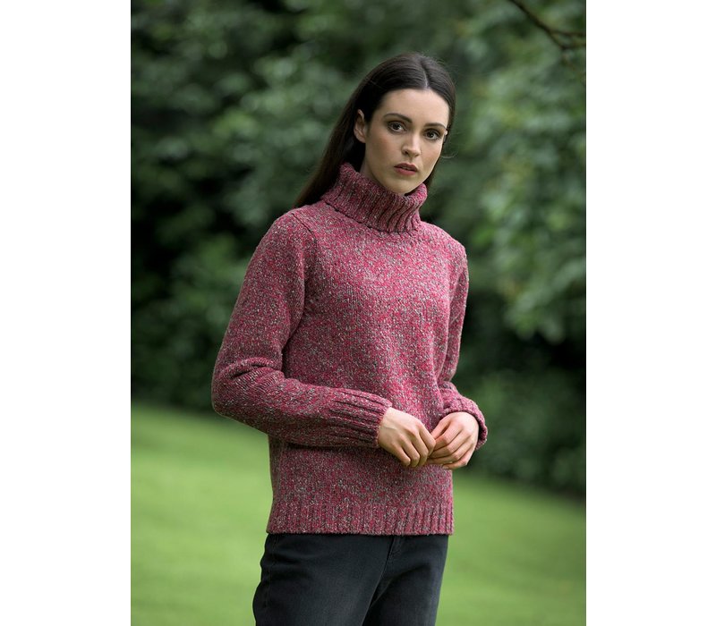 FISHERMAN OUT OF IRELAND POLO NECK SWEATER SAGE