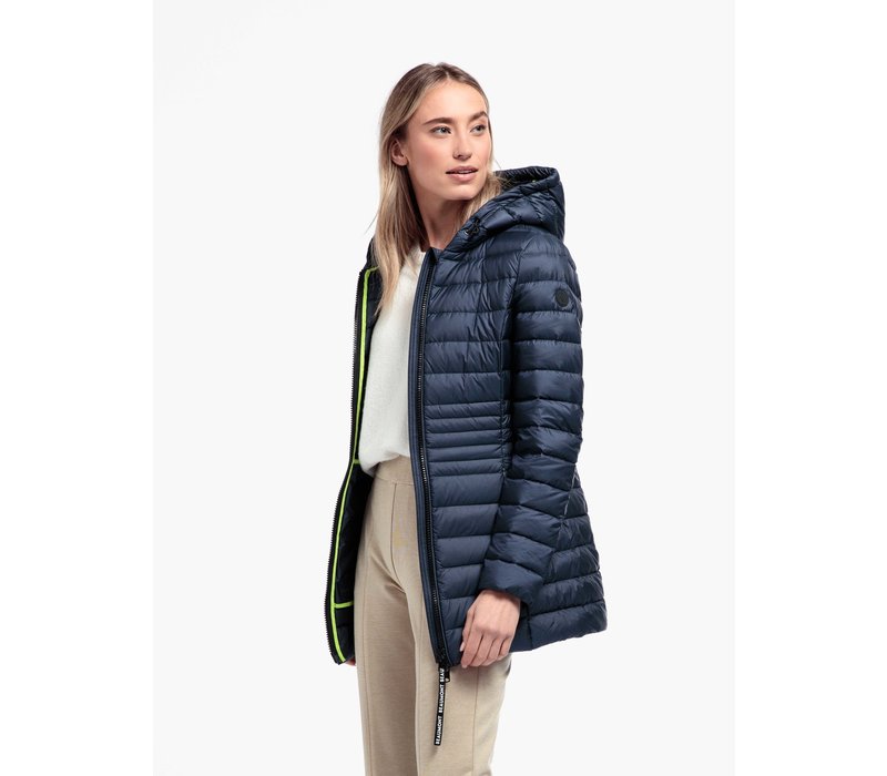 Beaumont Long Hooded Jacket Night Blue