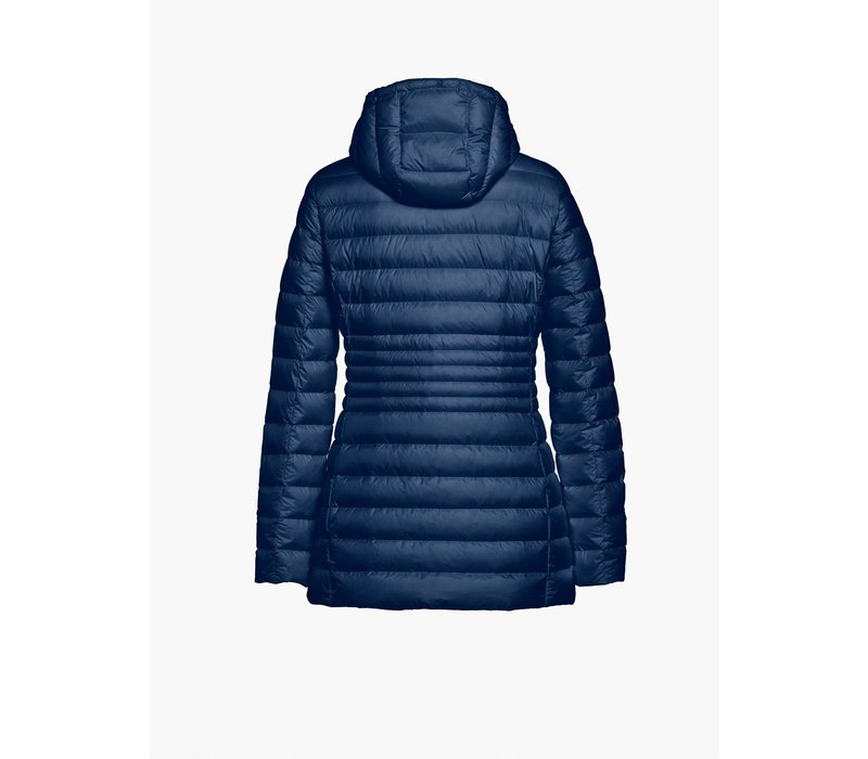 Beaumont Long Hooded Jacket Night Blue