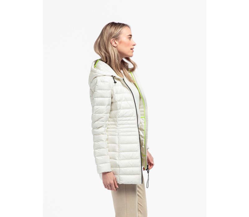 Beaumont Long Hooded Jacket Off White