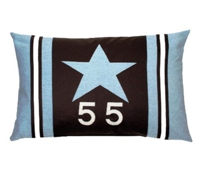 994 - Star 55 cushion 45x65 brown/ lt blue