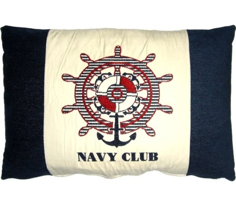 839 - Navy Club cushion 50x70