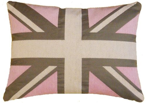 FS Home Collections Union Jack Club cushion 33x43 grey/light pink