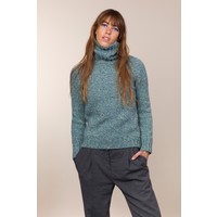 FISHERMAN OUT OF IRELAND POLO NECK SWEATER GREENERY