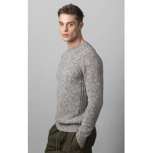  Fisherman out of Ireland Fisherman out of Ireland Crew Neck with Ribbed Detail Porridge 