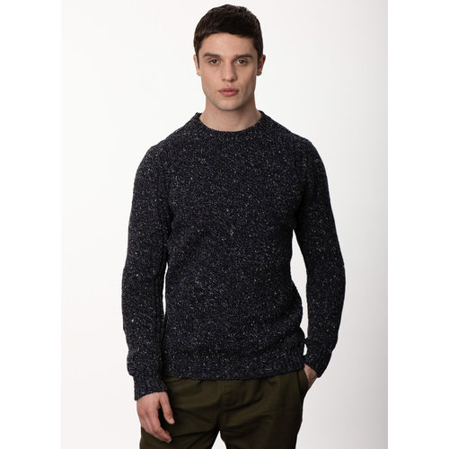  Fisherman out of Ireland Fisherman out of Ireland Crew Neck with Ribbed Detail Navy Slate 