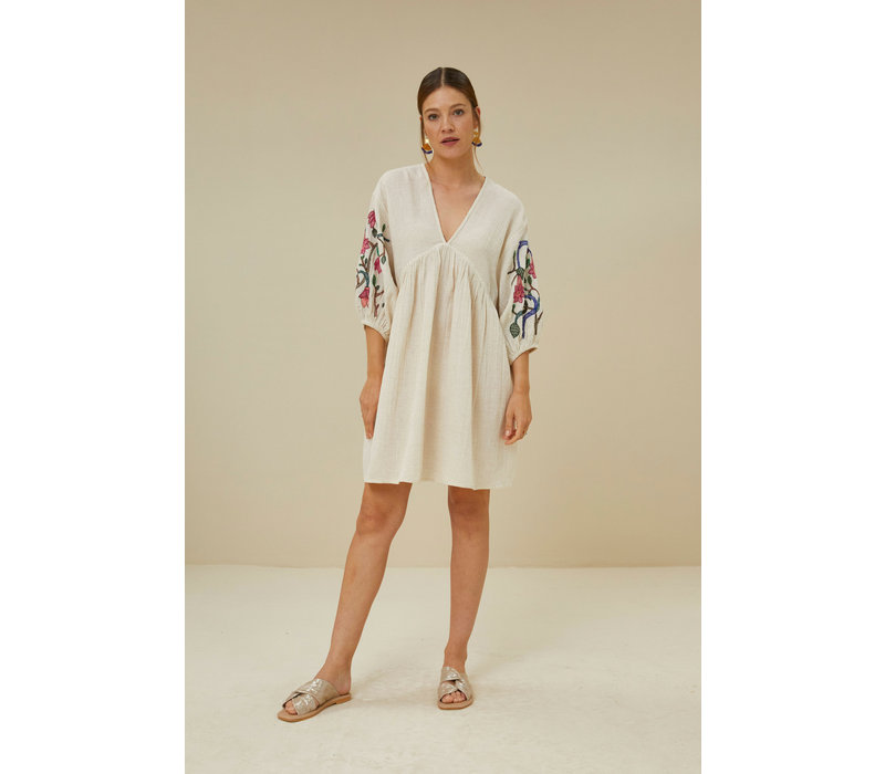 By-Bar Philou Embroidery Dress Sand