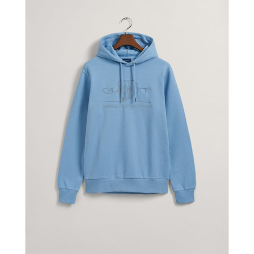  Gant Gant Reg Tonal Shield Hoodie Gentle Blue 