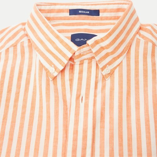  Gant Gant Reg Cotton Linen Stripe ShirtApricot Orange 