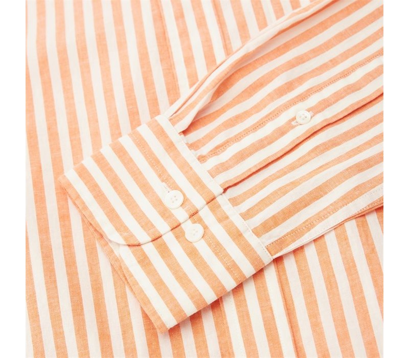 Gant Reg Cotton Linen Stripe ShirtApricot Orange